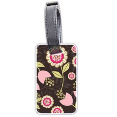 Flowers Wallpaper Floral Decoration Luggage Tags (one Side)  by Nexatart