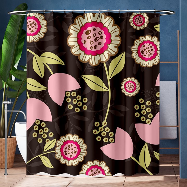 Flowers Wallpaper Floral Decoration Shower Curtain 60  x 72  (Medium) 