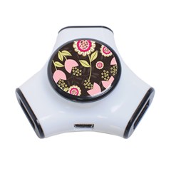 Flowers Wallpaper Floral Decoration 3-port Usb Hub by Nexatart