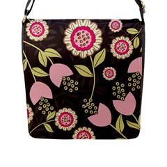 Flowers Wallpaper Floral Decoration Flap Messenger Bag (l)  by Nexatart