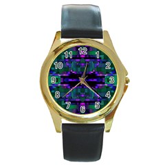 Abstract Pattern Desktop Wallpaper Round Gold Metal Watch by Nexatart