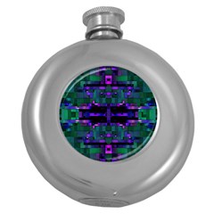 Abstract Pattern Desktop Wallpaper Round Hip Flask (5 Oz) by Nexatart