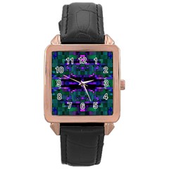 Abstract Pattern Desktop Wallpaper Rose Gold Leather Watch  by Nexatart