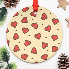 Design Love Heart Seamless Pattern Ornament (round) by Nexatart