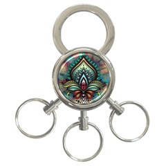 Decoration Pattern Ornate Art 3-ring Key Chains by Nexatart