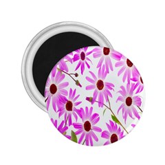 Pink Purple Daisies Design Flowers 2 25  Magnets by Nexatart