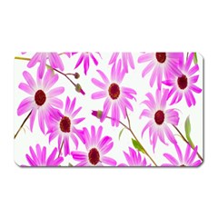 Pink Purple Daisies Design Flowers Magnet (rectangular) by Nexatart