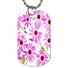 Pink Purple Daisies Design Flowers Dog Tag (one Side) by Nexatart