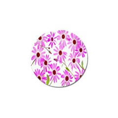 Pink Purple Daisies Design Flowers Golf Ball Marker by Nexatart