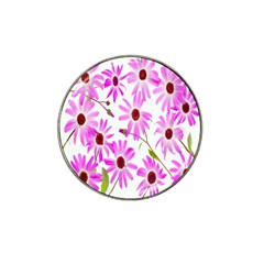 Pink Purple Daisies Design Flowers Hat Clip Ball Marker by Nexatart