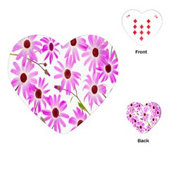 Pink Purple Daisies Design Flowers Playing Cards (heart)  by Nexatart