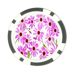 Pink Purple Daisies Design Flowers Poker Chip Card Guard (10 Pack) by Nexatart