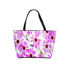 Pink Purple Daisies Design Flowers Shoulder Handbags by Nexatart