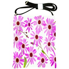 Pink Purple Daisies Design Flowers Shoulder Sling Bags by Nexatart