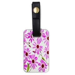 Pink Purple Daisies Design Flowers Luggage Tags (one Side)  by Nexatart