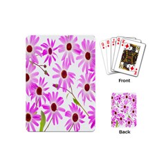 Pink Purple Daisies Design Flowers Playing Cards (mini)  by Nexatart