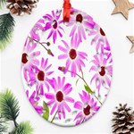 Pink Purple Daisies Design Flowers Ornament (Oval Filigree) Front