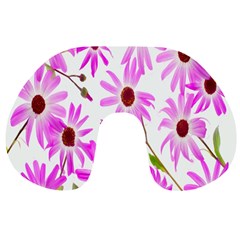 Pink Purple Daisies Design Flowers Travel Neck Pillows by Nexatart