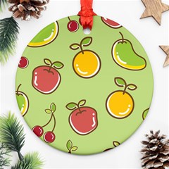 Seamless Pattern Healthy Fruit Ornament (round) by Nexatart