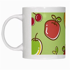 Seamless Pattern Healthy Fruit White Mugs by Nexatart