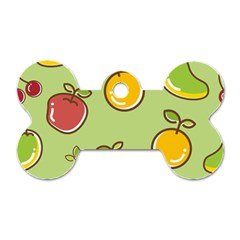 Seamless Pattern Healthy Fruit Dog Tag Bone (one Side) by Nexatart