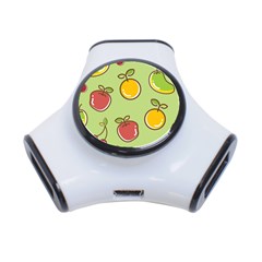 Seamless Pattern Healthy Fruit 3-port Usb Hub by Nexatart