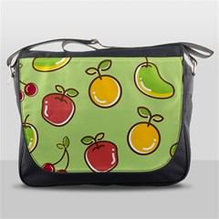 Seamless Pattern Healthy Fruit Messenger Bags by Nexatart