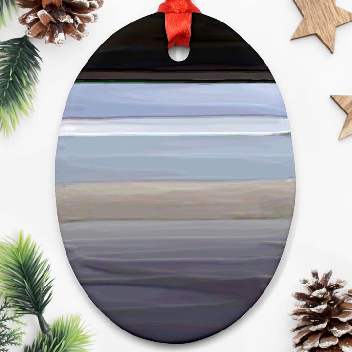 Pompey Beach Oval Ornament (Two Sides)