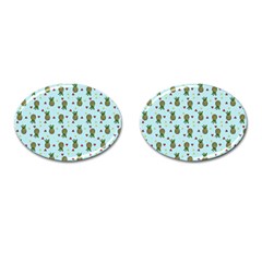 Pineapple Watermelon Fruit Lime Cufflinks (oval) by Nexatart