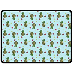 Pineapple Watermelon Fruit Lime Fleece Blanket (large) 