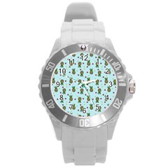 Pineapple Watermelon Fruit Lime Round Plastic Sport Watch (l) by Nexatart