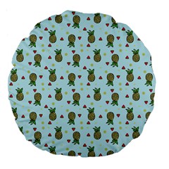 Pineapple Watermelon Fruit Lime Large 18  Premium Flano Round Cushions by Nexatart