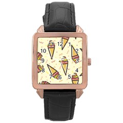 Pattern Sweet Seamless Background Rose Gold Leather Watch  by Nexatart