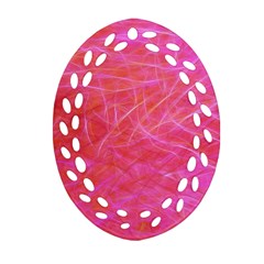 Pink Background Abstract Texture Oval Filigree Ornament (two Sides) by Nexatart