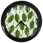 Design Pattern Background Green Wall Clocks (Black) Front