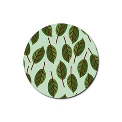 Design Pattern Background Green Rubber Round Coaster (4 pack) 