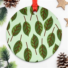 Design Pattern Background Green Round Ornament (Two Sides)