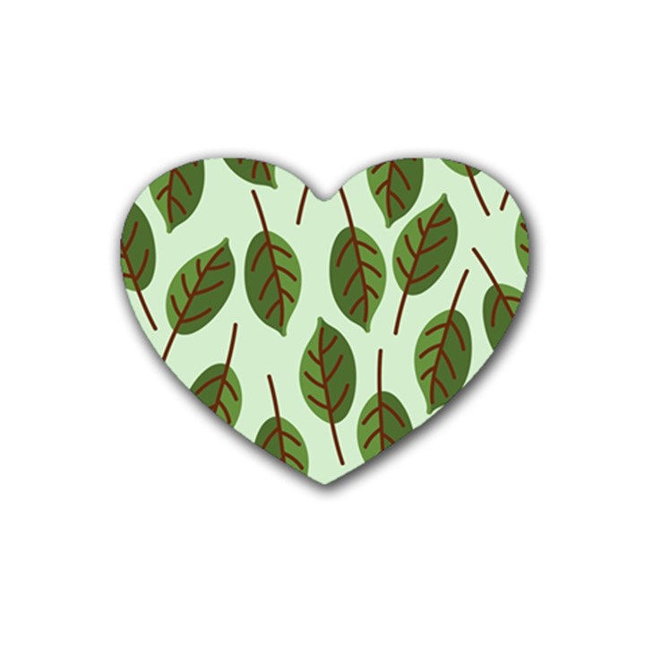 Design Pattern Background Green Rubber Coaster (Heart) 