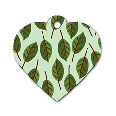 Design Pattern Background Green Dog Tag Heart (Two Sides)