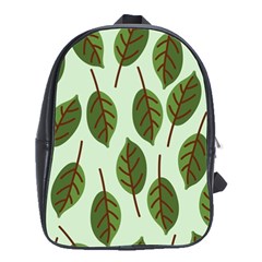 Design Pattern Background Green School Bag (Large)