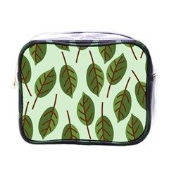 Design Pattern Background Green Mini Toiletries Bags by Nexatart