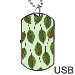 Design Pattern Background Green Dog Tag USB Flash (Two Sides)