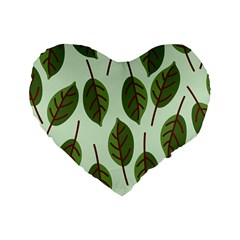 Design Pattern Background Green Standard 16  Premium Heart Shape Cushions