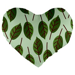 Design Pattern Background Green Large 19  Premium Heart Shape Cushions by Nexatart