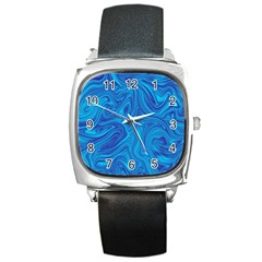 Abstract Pattern Art Desktop Shape Square Metal Watch