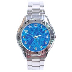 Abstract Pattern Art Desktop Shape Stainless Steel Analogue Watch