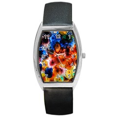 Ornament Color Vivid Pattern Art Barrel Style Metal Watch by Nexatart