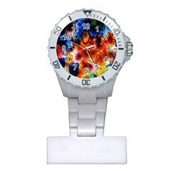 Ornament Color Vivid Pattern Art Plastic Nurses Watch by Nexatart