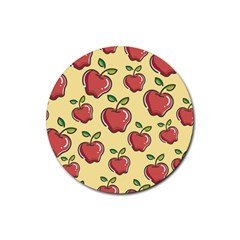 Seamless Pattern Healthy Fruit Rubber Coaster (round)  by Nexatart