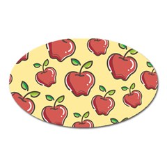 Seamless Pattern Healthy Fruit Oval Magnet by Nexatart